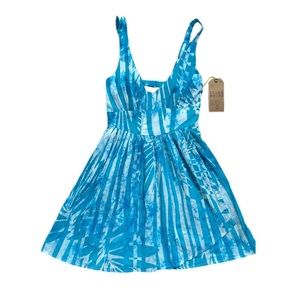 NEW Billabong Turquoise Blue Tropical Beach Mini Dress S